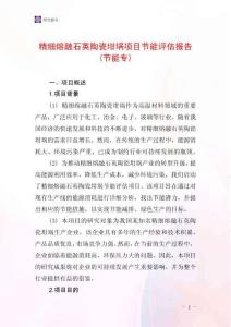 精細熔融石英陶瓷坩堝項目節能評估報告(節能專)