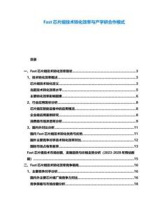 Fast芯片組技術轉化效率與產學研合作模式