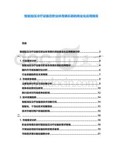 智能加壓冷療設備在職業體育俱樂部的商業化應用報告