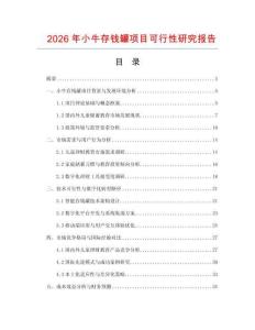 2026年小牛存錢罐項目可行性研究報告