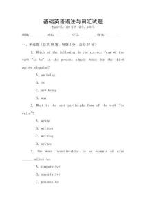 基礎(chǔ)英語語法與詞匯試題