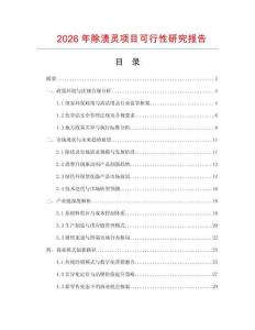 2026年除漬靈項目可行性研究報告