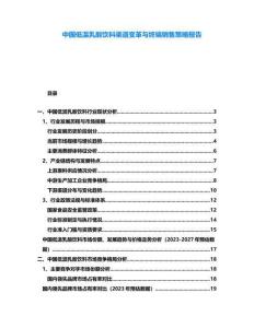 中國低溫乳酸飲料渠道變革與終端銷售策略報告