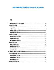 中國軍用數(shù)據(jù)鏈系統(tǒng)建設(shè)需求與技術(shù)發(fā)展方向報告