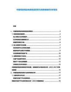 中國母嬰用品電商渠道變革與消費者偏好分析報告