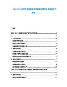 2025-2030巴士客運(yùn)行業(yè)轉(zhuǎn)型發(fā)展與現(xiàn)代公交系統(tǒng)分析報告