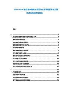2025-2030巴哈馬拿撒勒爾旅游行業市場現狀分析及投資評估規劃研究報告