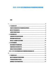 2025-2030巨石測量激光技術地籍測繪實施準備
