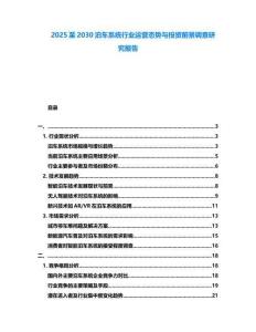 2025至2030泊車系統行業運營態勢與投資前景調查研究報告