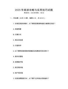 2025年旅游攻略與實用技巧試題