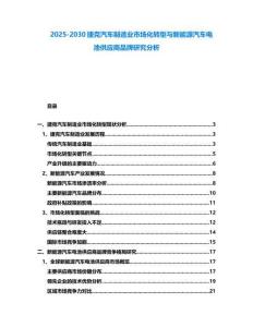 2025-2030捷克汽車制造業市場化轉型與新能源汽車電池供應商品牌研究分析