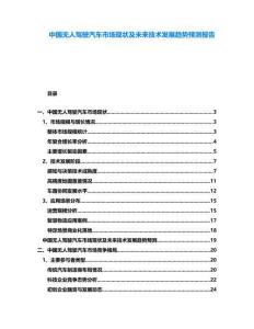 中國無人駕駛汽車市場現狀及未來技術發展趨勢預測報告