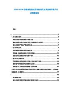 2025-2030中國光刻膠配套試劑純化技術突破與客戶認證周期報告