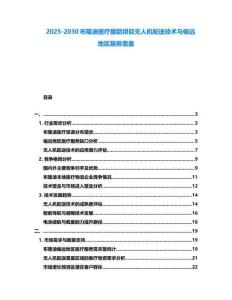 2025-2030布隆迪醫(yī)療援助項目無人機配送技術與偏遠地區(qū)服務覆蓋