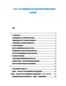 2025-2030玻璃制品行業產品技術競爭與發展方向研究分析報告