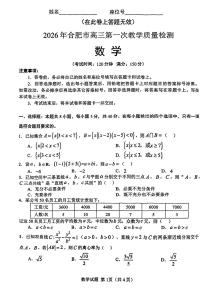 2026年合肥市高三（一模）數(shù)學試卷及答案