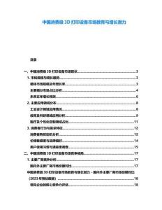 中國消費級3D打印設備市場教育與增長潛力