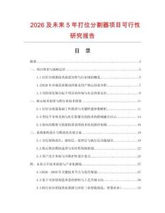 2026及未來(lái)5年打位分割器項(xiàng)目可行性研究報(bào)告