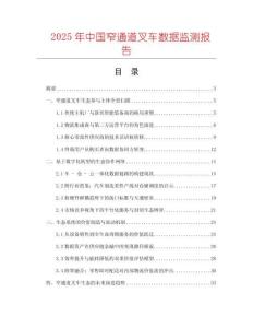 2025年中國窄通道叉車數(shù)據(jù)監(jiān)測報告