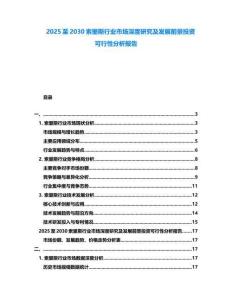 2025至2030索里斯行業(yè)市場深度研究及發(fā)展前景投資可行性分析報告