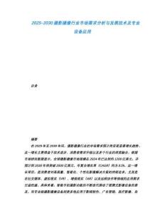 2025-2030攝影攝像行業(yè)市場需求分析與發(fā)展技術(shù)及專業(yè)設(shè)備應用