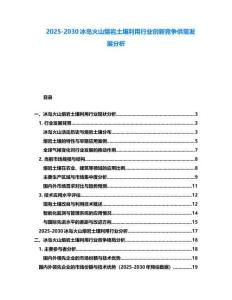 2025-2030冰島火山熔巖土壤利用行業(yè)創(chuàng)新競(jìng)爭(zhēng)供需發(fā)展分析