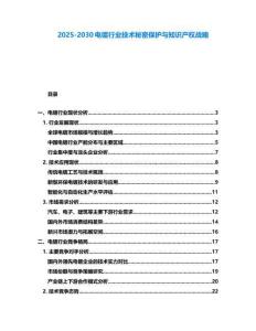 2025-2030電鍍行業技術秘密保護與知識產權戰略
