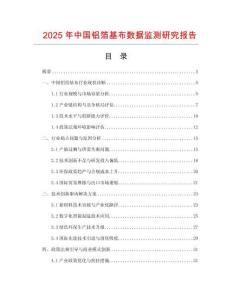 2025年中國鋁箔基布數據監測研究報告