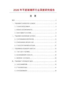 2026年平底玻璃杯行業(yè)深度研究報告