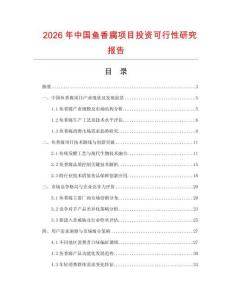 2026年中國魚香腐項目投資可行性研究報告