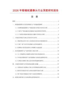 2026年眼鏡蛇攝像頭行業深度研究報告