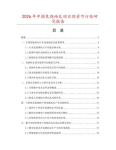 2026年中國免燒磚瓦項目投資可行性研究報告