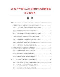 2026年中國無人化自動打包系統(tǒng)數據監(jiān)測研究報告