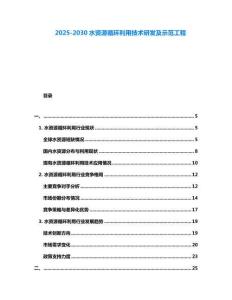 2025-2030水資源循環利用技術研發及示范工程