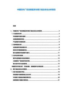中國飲料廣告效果監測與媒介組合優化分析報告