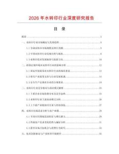 2026年水轉印行業深度研究報告