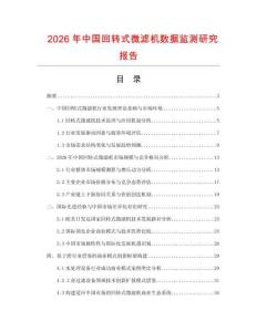 2026年中國回轉(zhuǎn)式微濾機數(shù)據(jù)監(jiān)測研究報告