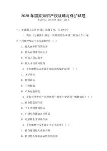 2025年國家知識產權戰(zhàn)略與保護試題