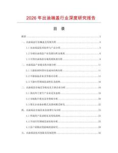 2026年出油端蓋行業(yè)深度研究報告