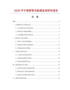 2025年中國野營包數(shù)據(jù)監(jiān)測研究報告
