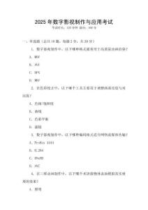 2025年數(shù)字影視制作與應用考試