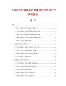 2026年中國客車汽彈簧項目投資可行性研究報告