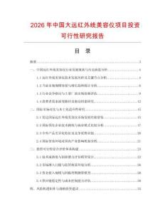 2026年中国大远红外线美容仪项目投资可行性研究报告