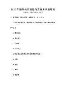 2025年國際關系理論與實踐考試及答案