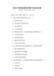 2025年國(guó)際商務(wù)創(chuàng)新與創(chuàng)業(yè)試卷