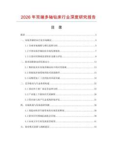 2026年雙端多軸鉆床行業深度研究報告