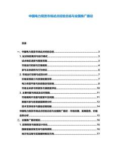 中國電力現貨市場試點經驗總結與全國推廣路徑