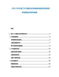 2025-2030廈門(mén)5G通信行業(yè)市場(chǎng)現(xiàn)狀供需分析及投資評(píng)估規(guī)劃分析研究報(bào)告
