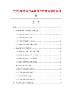 2026年中國汽車摩擦片數據監測研究報告