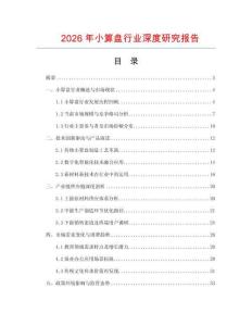 2026年小算盘行业深度研究报告